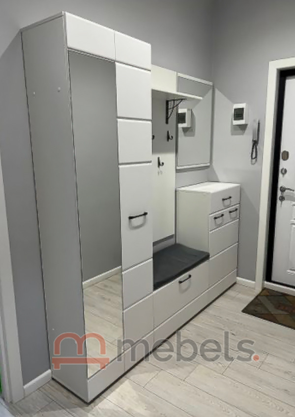 Йорк Шкаф 2Д С Зеркалом Белый Глянец